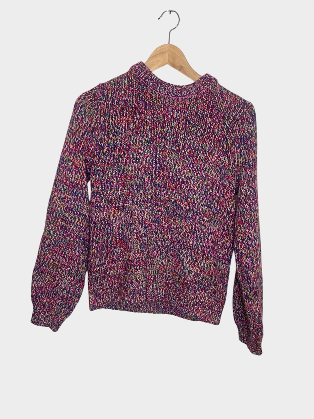 Vintage 90s GAP XS Petite Rainbow Marled Chunky Knit Sweater Multicolor
